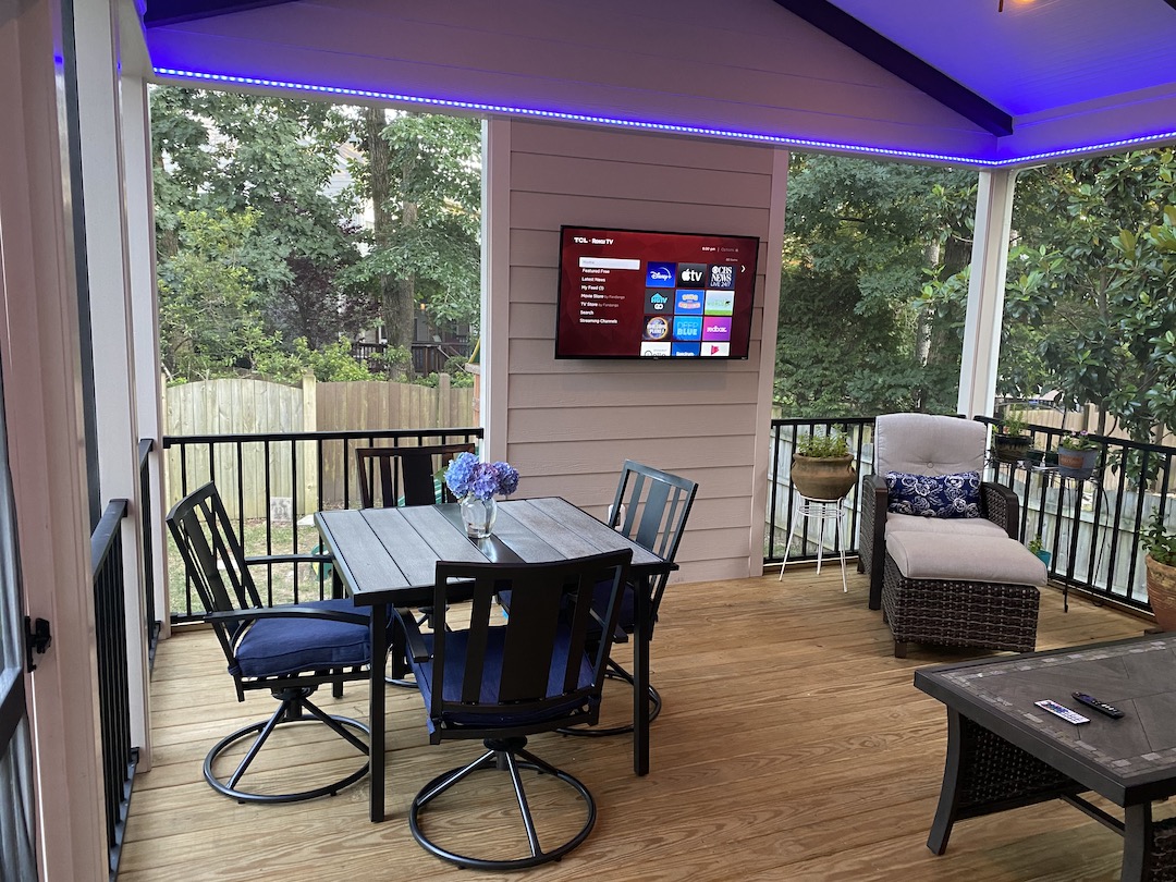 screen porch w tv wall